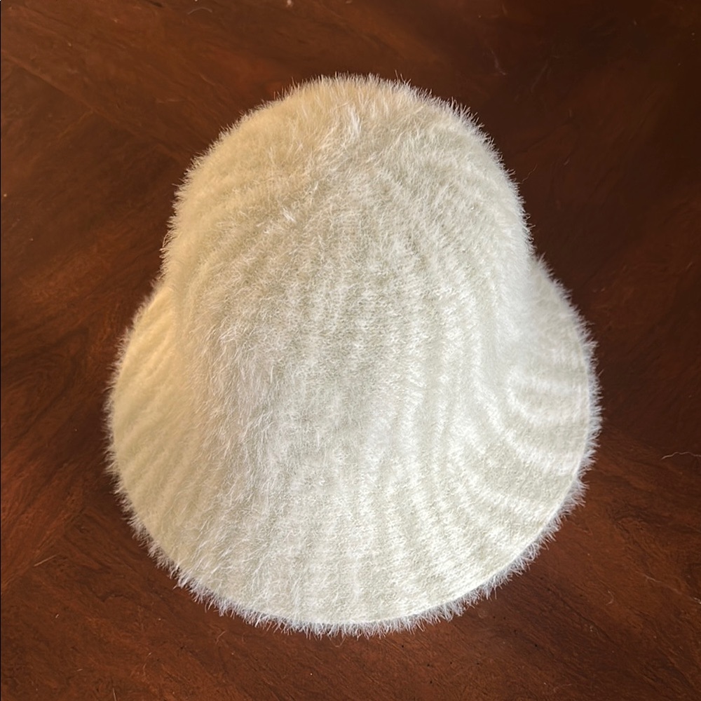a new day Brushed Bucket Hat Cream Zebra Print Adjustable Knit Midweight Fabric